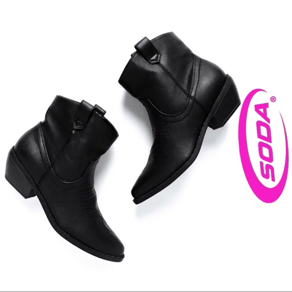 womens black ankle cowboy boots
